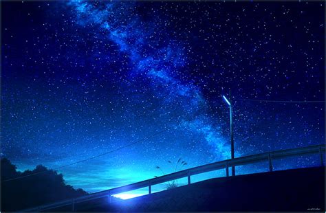 Anime Night Sky Galaxy Anime Scenery Sky Anime Anime Aesthetic Night