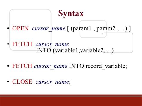 Plsql Cursors