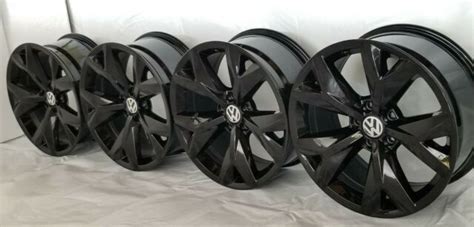 Atlas Vw Black Rims Wheels Oem Factory Volkswagen Set Ebay