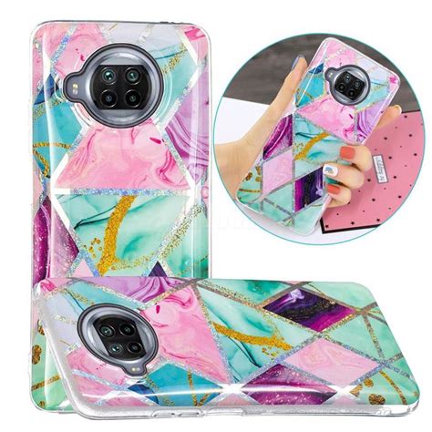 Triangular Marble Painted Galvanized Electroplating Soft Phone Case