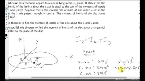 The Perpendicular Axis Theorem Youtube