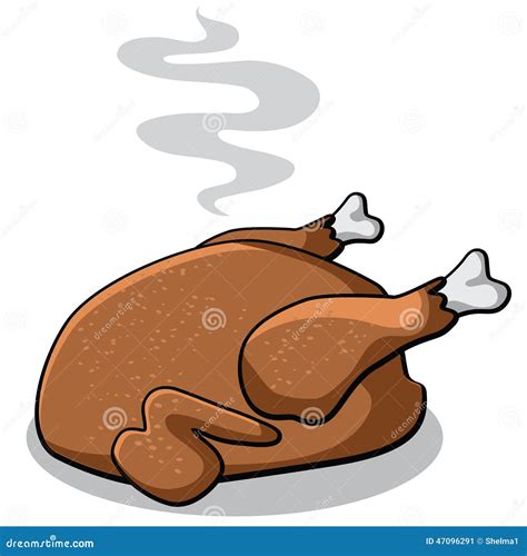 Cartoon Cooked Turkey Isolated on White Stock Vector - Illustration of ...