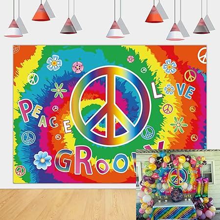 Amazon Loonelo Peace Groovy Love Backdrops Banner With X Inch