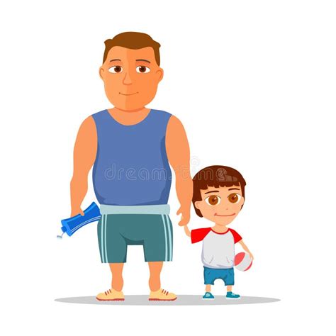 Papá Mamá Hija E Hijo Felices De La Familia Vector Ilustración del