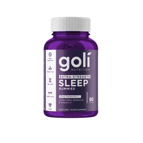 Goli Nutrition Extra Strength Sleep Melatonin Gummies 10 Mg 50 Ct