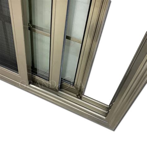 Aluminum Framed Double Glazed Track Sliding Window With Mosquito