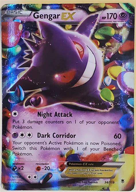 Pokemon TCG XY Phantom Forces Gengar EX 34 119 Full Art Ultra Rare