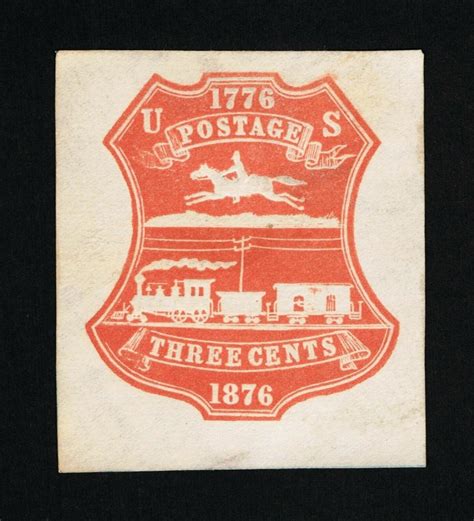 Exceptional Genuine Scott U218 Mint 1876 RED Plimpton Large CUT Square