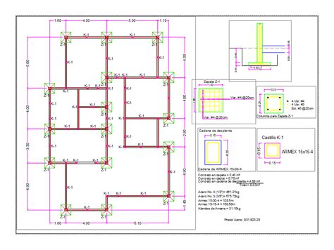 Plano De Cimentaciones De Vivienda Pisos En Autocad Librer A Cad The