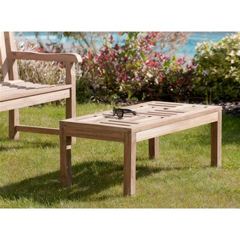 Table Basse de Jardin Rectangulaire en Teck Mobilier d Extérieur