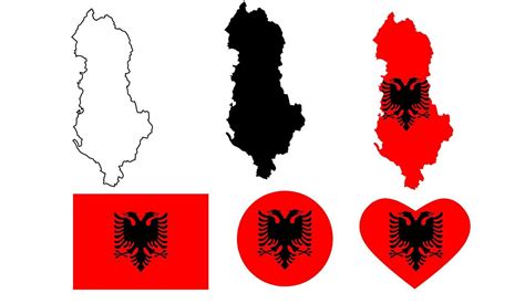 Set Di Icone Di Bandiera Mappa Albania 7886088 Scarica Immagini