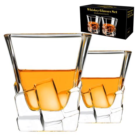 Paracity Whiskey Glasses Set Of 2 10 Oz Old Fashioned Cocktail Glass