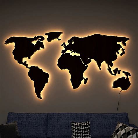 World Map Lighting Wall Decor - Brigid Theodora