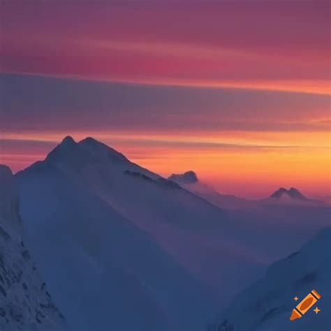 Sunset Over Mountains On Craiyon