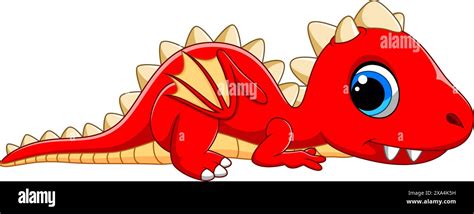 Vector Illustration Of Cute Dragon Cartoon Isolated On White Background