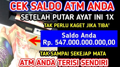 Subhanallah Baru Saja Putar Sebentar Uang Tiba² Masuk Rekening ATM