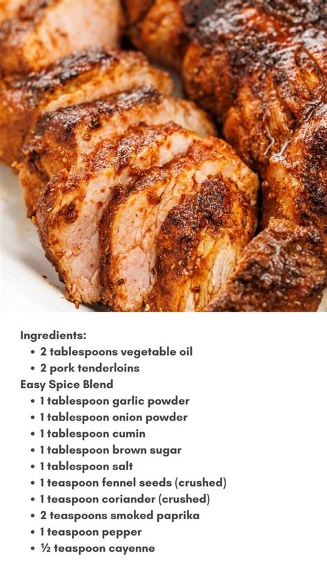 Easy Roasted Spice Rubbed Pork Tenderloin Pork Recipes Pork Tenderloin Recipes Dinner Recipes