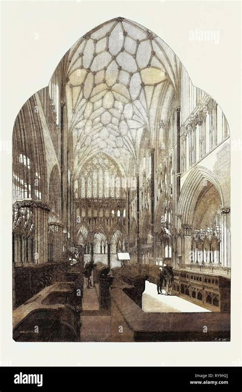 Wells Cathedral, the Choir, with the Recent Restorations Stock Photo ...