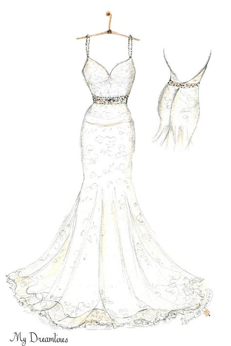 Wedding Gown Drawing Sketch - bestweddingdresses