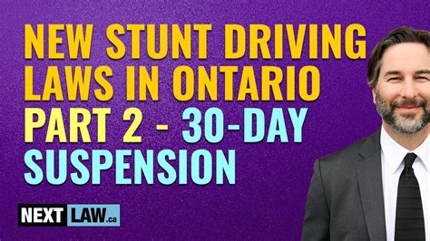 New Stunt Driving Laws In Ontario Part Day Suspension Youtube