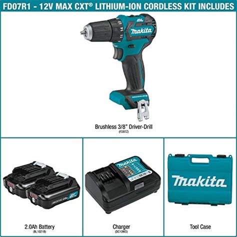 Makita Fd07r1 12v Max Cxt Lithium Ion Brushless Cordless Driver Drill Kit 3 8 Pricepulse