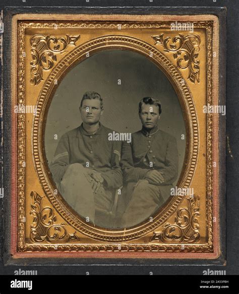 Two Unidentified Soldiers In Union Uniforms Stock Photo Alamy