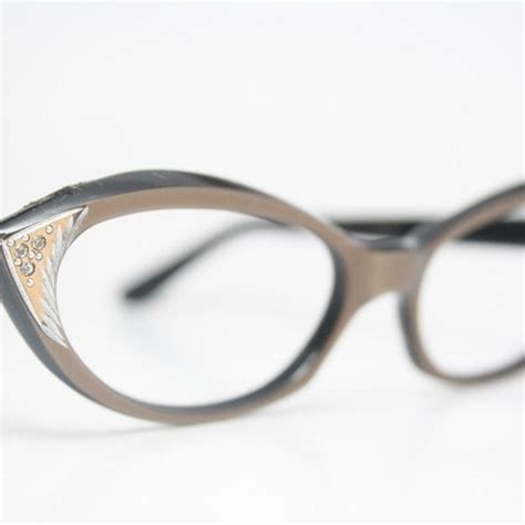 Small Black Rhinestone Cat Eye Glasses Vintage Cateye Frames Etsy