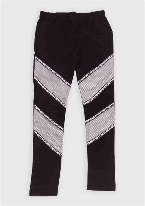 Shimmery Stripped Girl Leggings Black