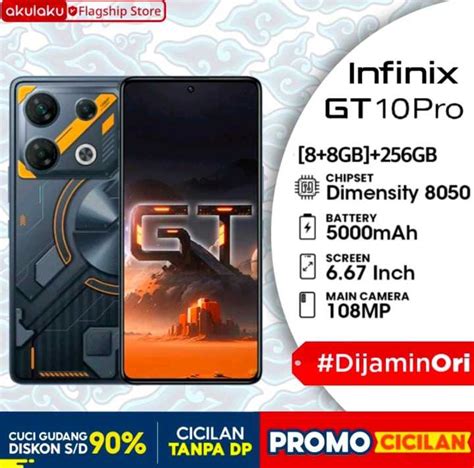 Infinix Gt 10pro 5g 88256gb Dimensity 1080g Garansi Resmi Indonesia