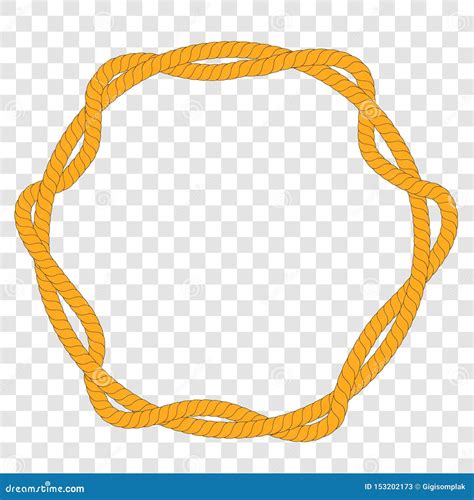 Simple Vector Circle Shape From Brown Rope At Transparent Effect