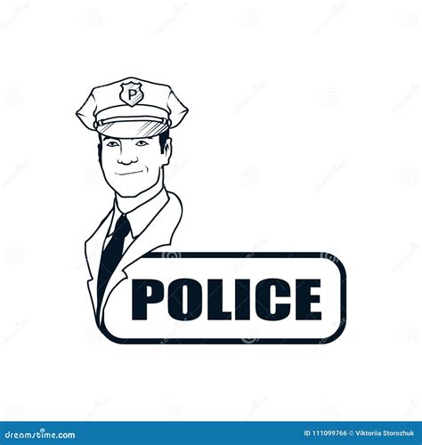 Vector Illustration Policeman Policeman Logo Stock Vector