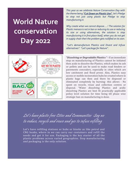 Pdf World Nature Conservation Day 2022