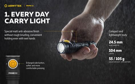 Armytek Prime C2 Magnet USB White LED Flashlight 18650 ArmytekStore De