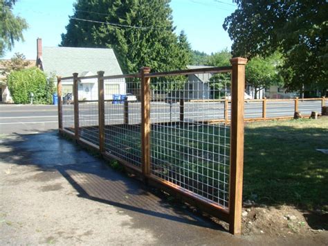 Wood frame wire fence "Hog panel" fence – Deck Masters, llc - Portland, OR