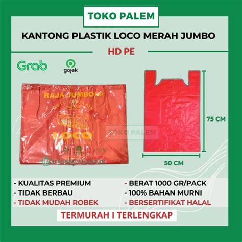 Jual Kantong Plastik Kresek Loco Merah Jumbo Tebal Kg Shopee