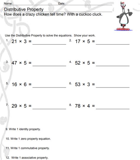 Free Associative Commutative And Distributive Properties Worksheet Download Free Associative