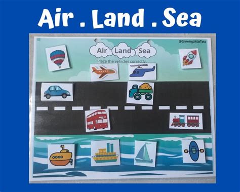 Air Land Sea Activity Transportation Sorting Game Preschool Etsy