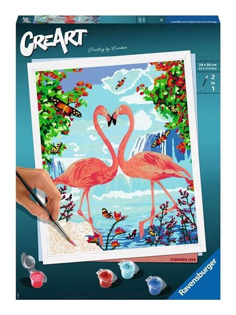 CreArt Peinture au numéro Grand Format Flamants rose N A Kiabi