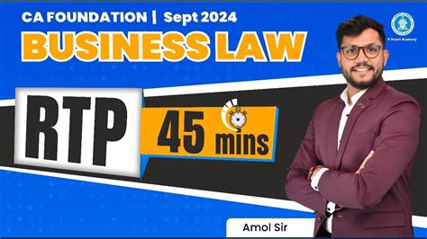 RTP In 45 Mins I CA Foundation Law RTP September Law RTP 2024