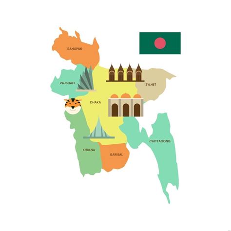 Bangladesh Map Illustration In Illustrator Svg Eps Png