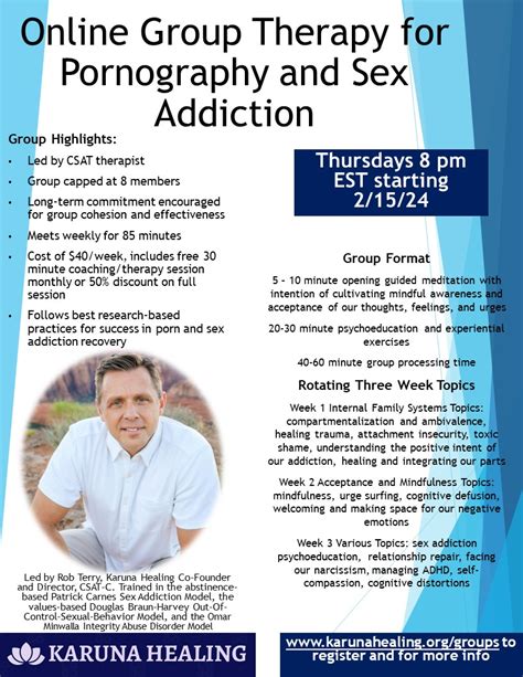 Online Group For Sex Addiction Recovery Karuna Healing Counseling Services