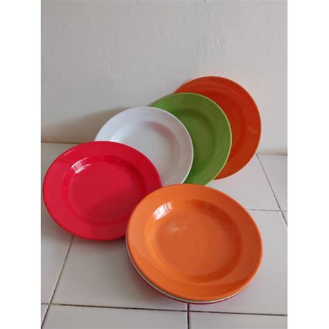 Jual Piring Makan Melamin Melamine 9inch 9in Plastik Warna Warni Anti