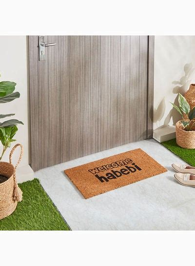 Welcome Habibi Arabic Printed Coir Doormat With Latex Back 75 X 40 Cm
