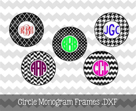 Circle Monogram Frames Dxfsvgeps Files For Use With Your