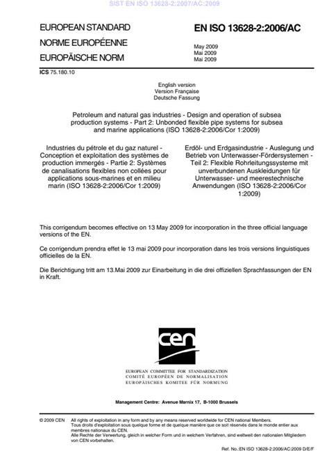 EN ISO 13628 2 2006 AC 2009 Petroleum And Natural Gas Industries