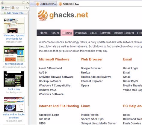 Similar Web For Firefox, Finds Related Websites - gHacks Tech News