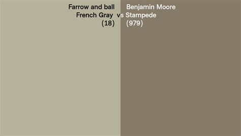 Farrow And Ball French Gray 18 Vs Benjamin Moore Stampede 979 Side By Side Comparison