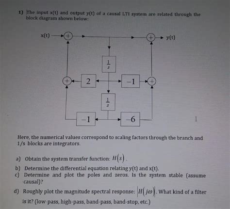 Solved The Input X T And Output Y T Of A Causal Lti Chegg