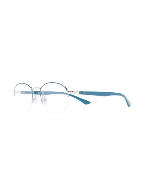 Ray Ban Semi Rimless Round Frame Glasses Farfetch