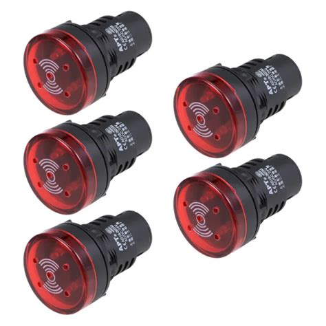 Ac Dc V Indicator Light With Buzzer Red Flashing Alarm Mm Panel Led